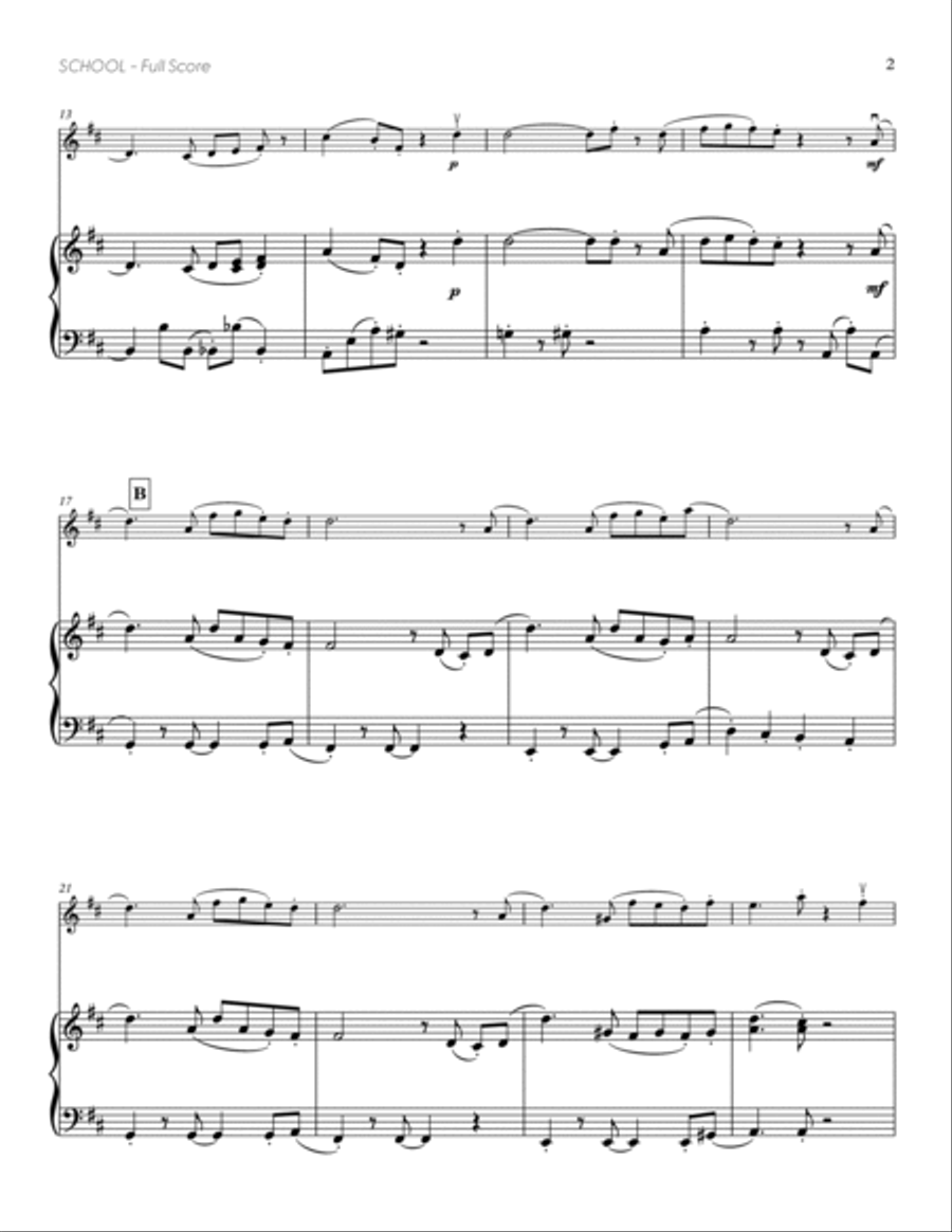 School (from DELTARUNE) (for Solo Violin with Piano Accompaniment) Violin Solo scores gallery preview page 3
