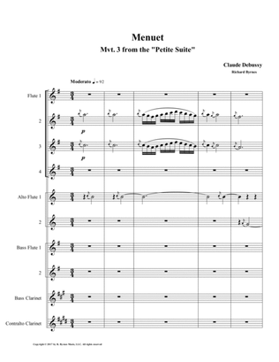 Menuet (Mvt. 3 from Debussy's Petite Suite for Flute Octet + Bass Clarinet, Contralto Clarinet