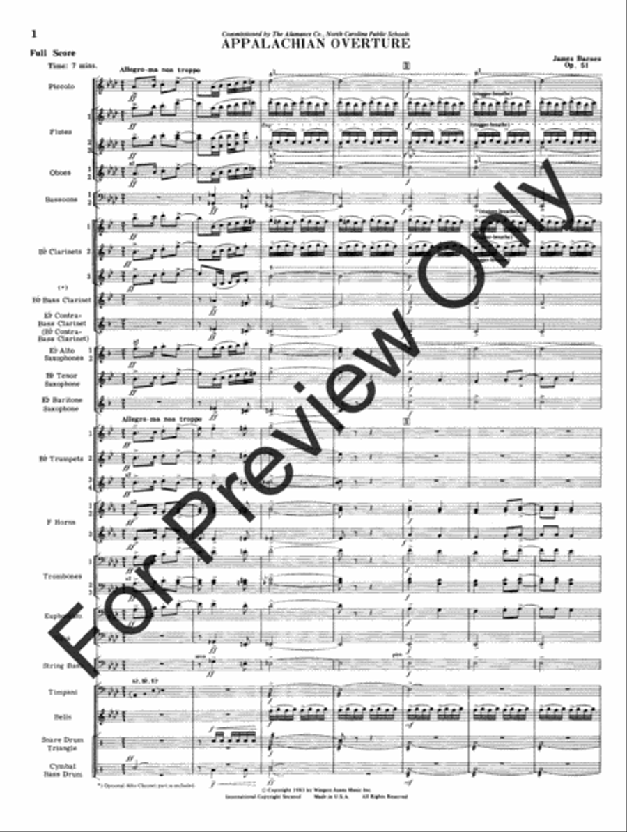 Appalachian Overture (Score) Concert Band scores gallery preview page 3