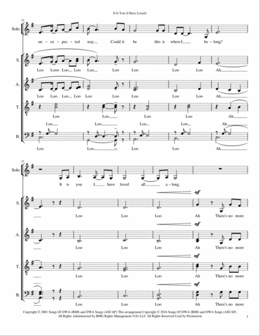 It Is You (i Have Loved) 4-Part scores gallery preview page 3