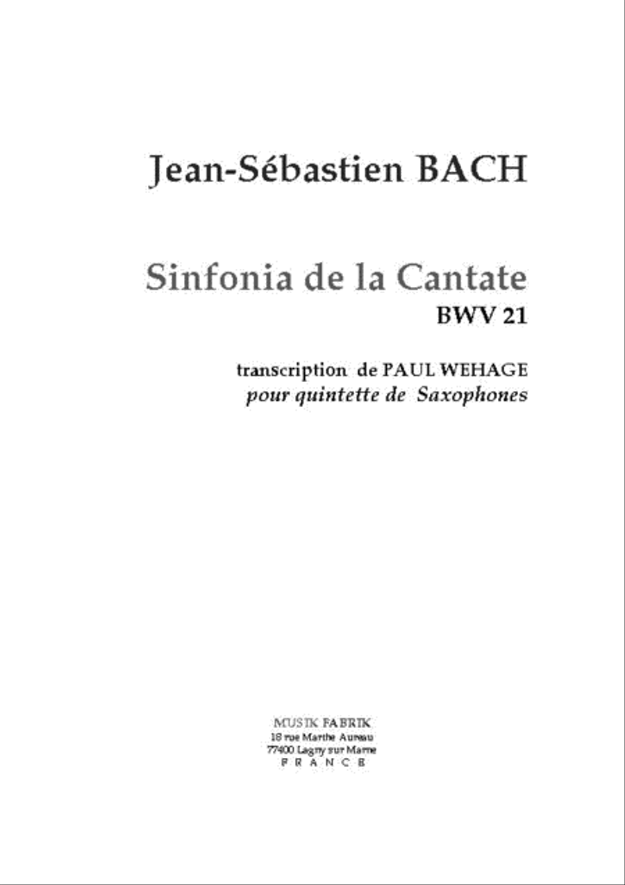 Sinfonia Cantate 21 SSATB scores gallery preview page 1