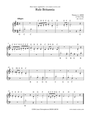 Rule Britannia - Easy Piano