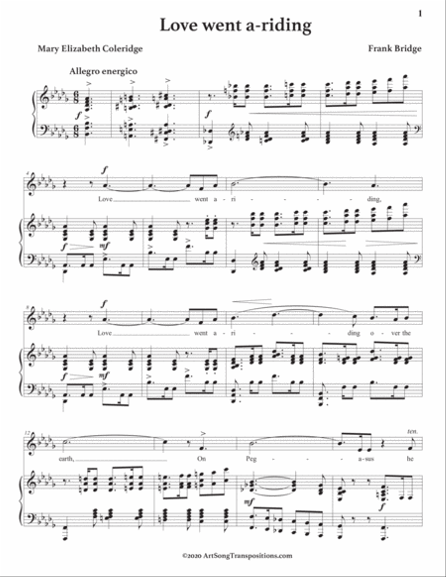 BRIDGE: Love went a-riding (transposed to D-flat major) Voice scores gallery preview page 2