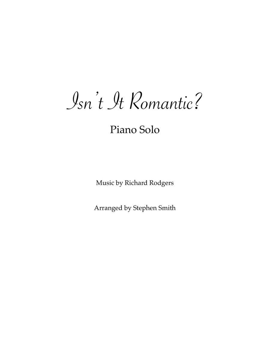 Isn't It Romantic? Isn't It Romantic? Piano Solo scores gallery preview page 1