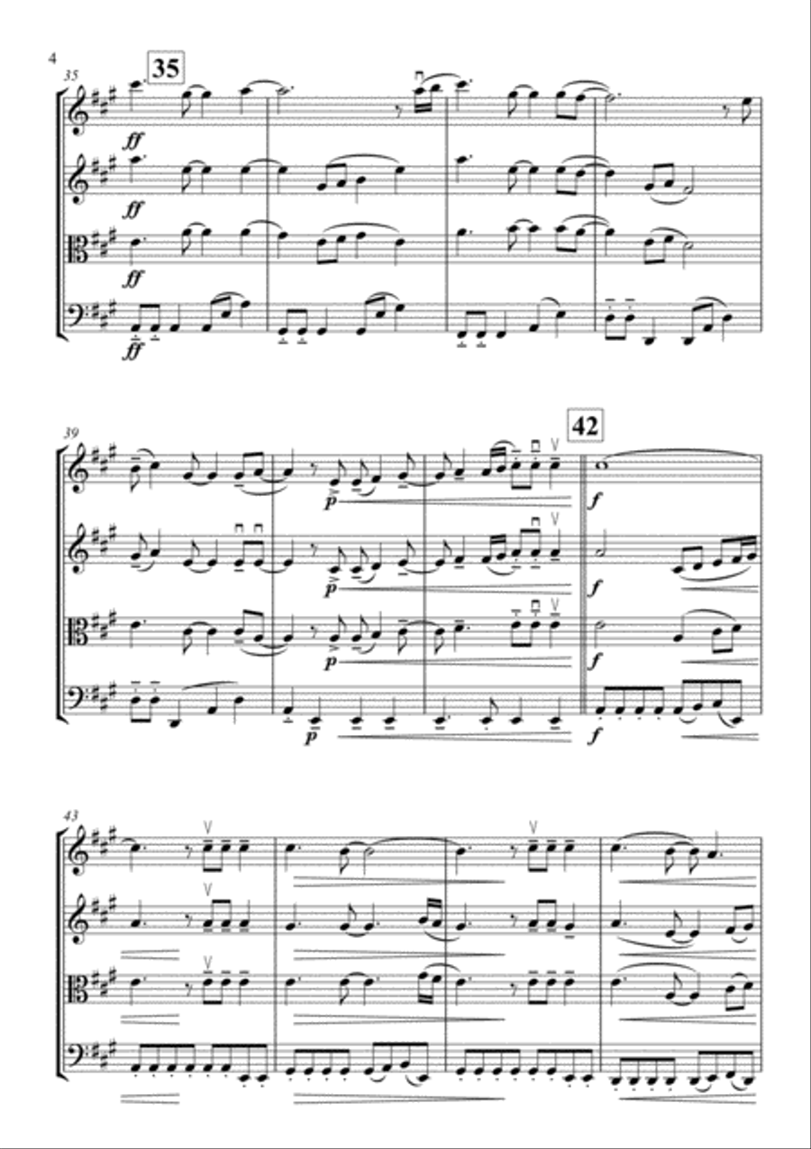 Chasing Cars String Quartet scores gallery preview page 5