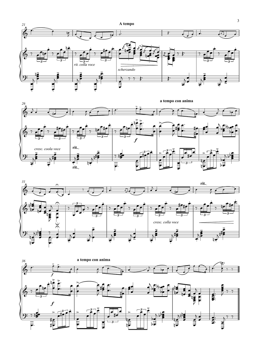 Mattinata for Vibraphone & Piano Piano scores gallery preview page 3