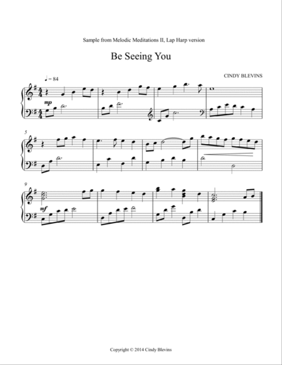 Melodic Meditations II, 10 original solos for Lap Harp Lap Harp scores gallery preview page 6
