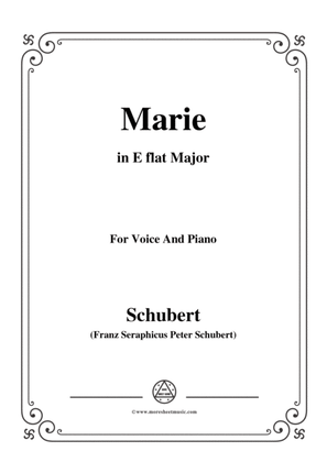 Book cover for Schubert-Marie,in E flat Major,for Voice&Piano