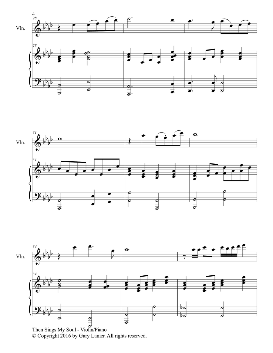 THEN SINGS MY SOUL (For Violin & Piano with Parts) Violin Solo scores gallery preview page 5