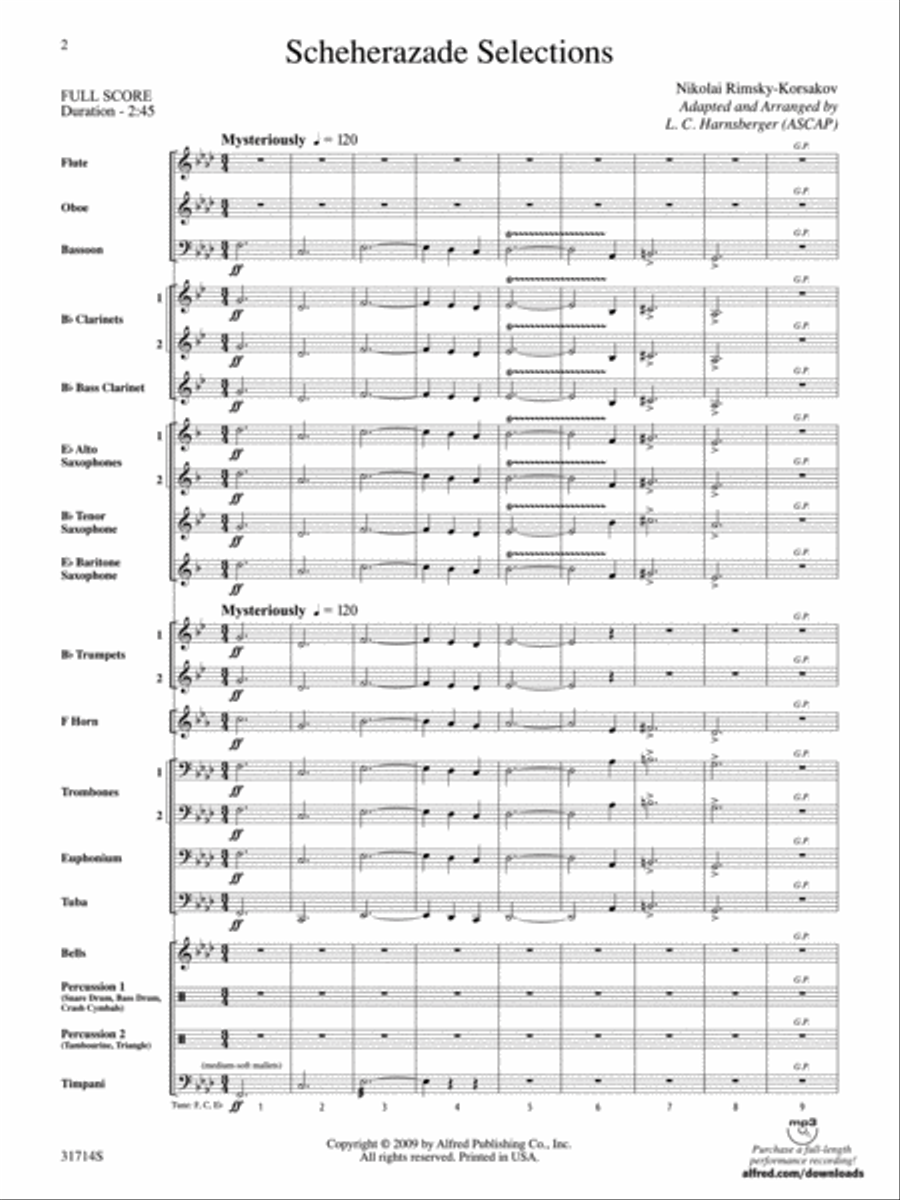 Scheherazade Selections Concert Band scores gallery preview page 2