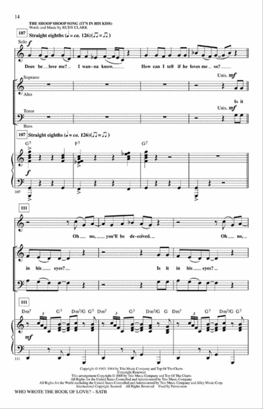 Who Wrote the Book of Love? Show Choir scores gallery preview page 4