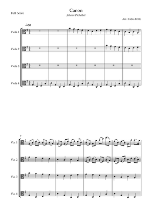Canon - Johann Pachelbel (Wedding/Reduced Version) for Viola Quartet