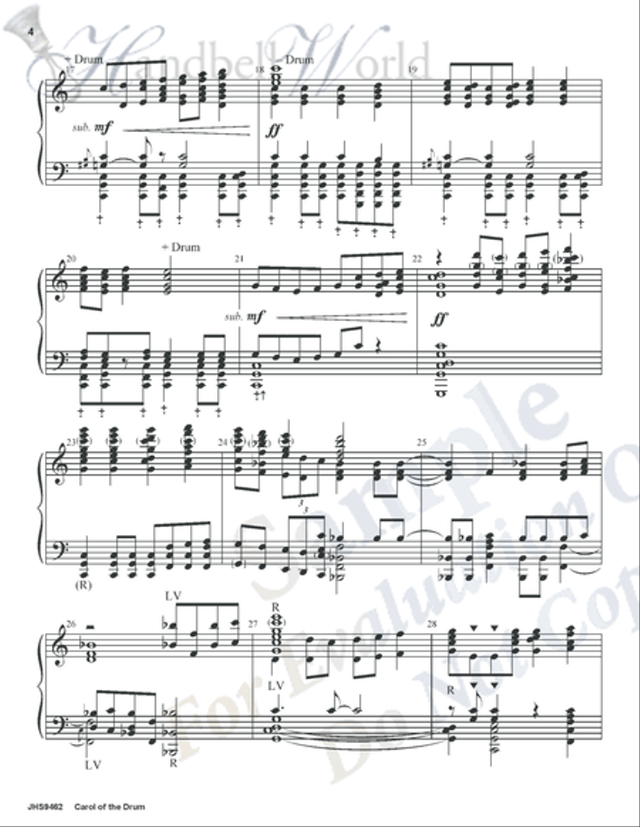 Carol of the Drum 5-Octaves scores gallery preview page 3