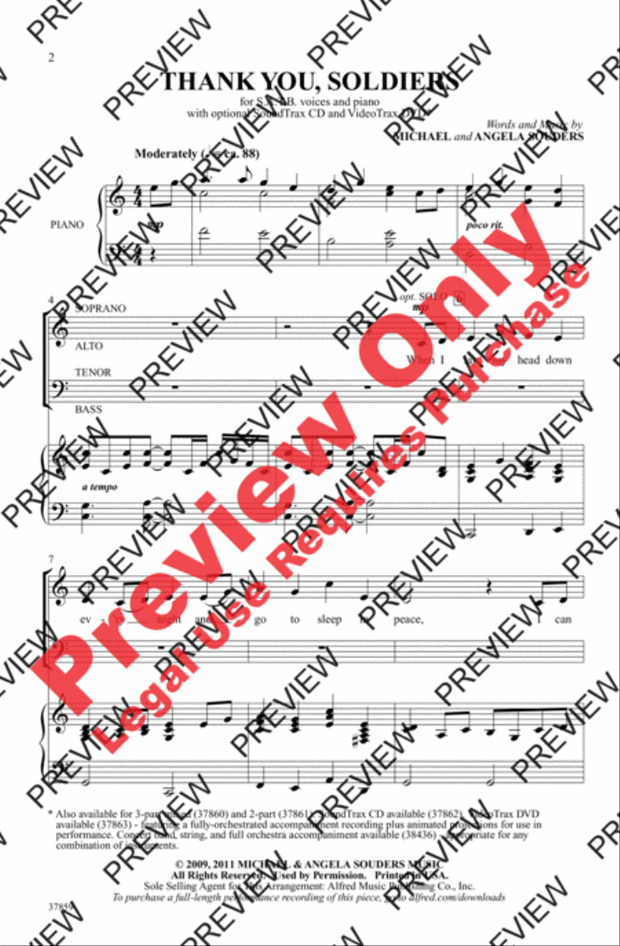 Thank You, Soldiers 4-Part scores gallery preview page 2