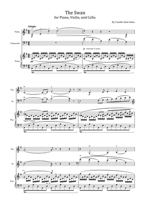 Saint-Saëns - The Swan (Le Cygne) - Arr.For String and Piano Trio