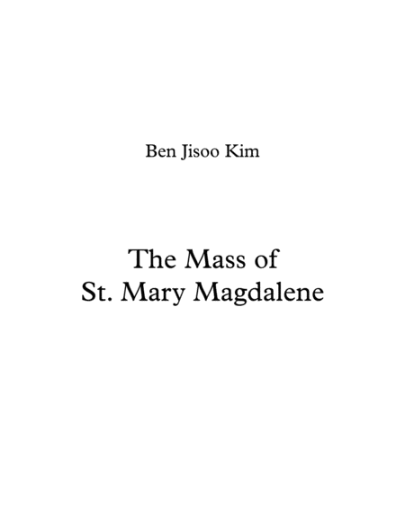 The Mass of St. Mary Magdalene