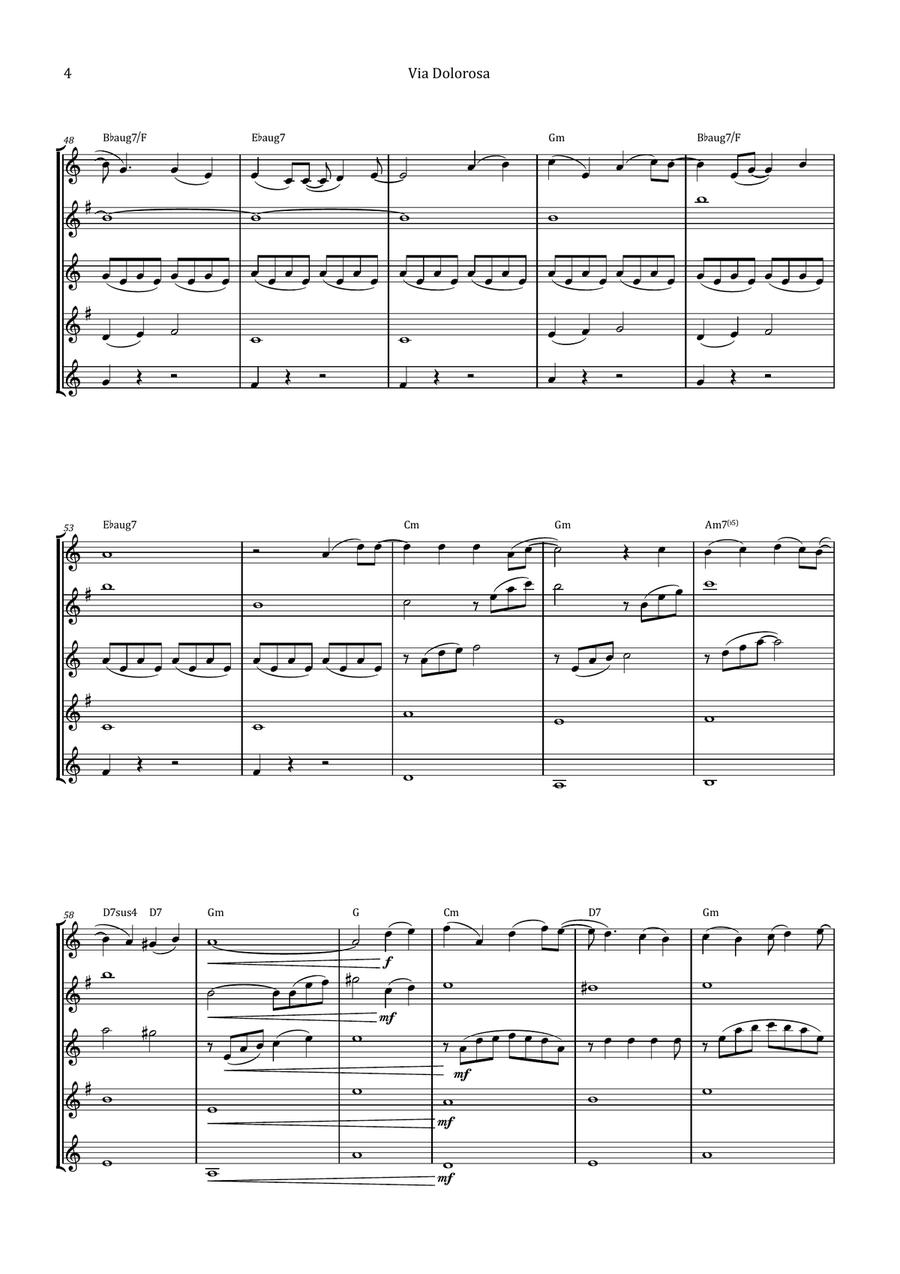 Via Dolorosa Saxophone Quintet scores gallery preview page 4
