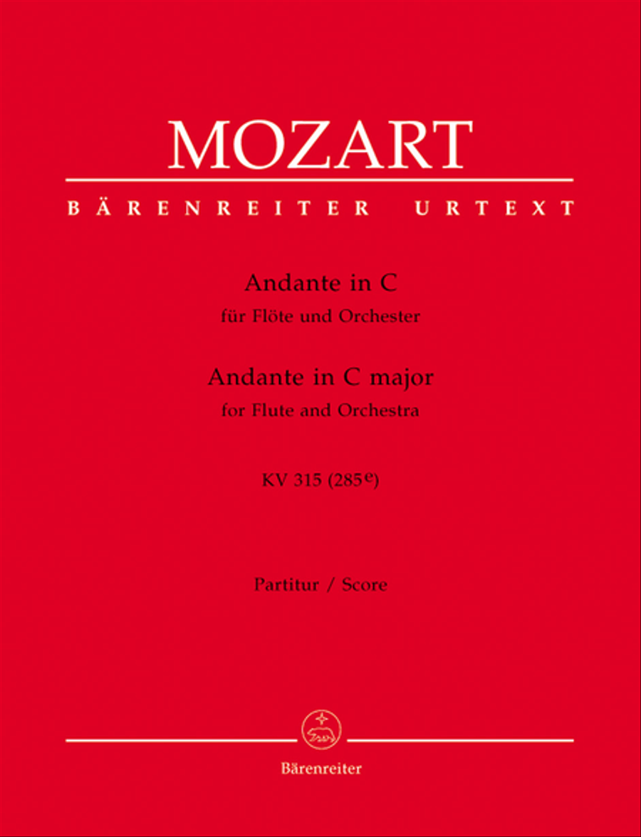 Andante for Flute and Orchestra C major, KV 315 (285e) Orchestra scores gallery preview page 1