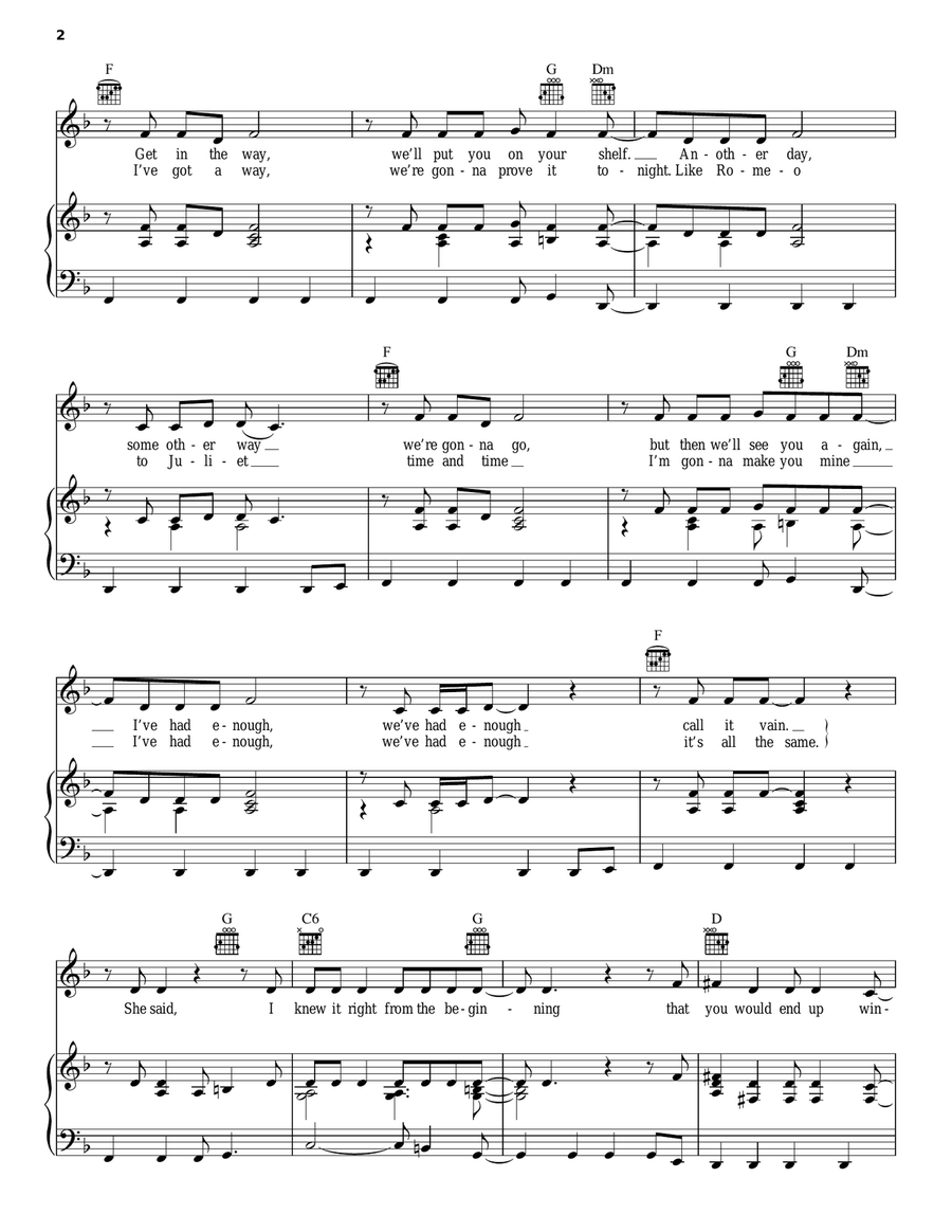 Round And Round Piano, Vocal, Guitar scores gallery preview page 2