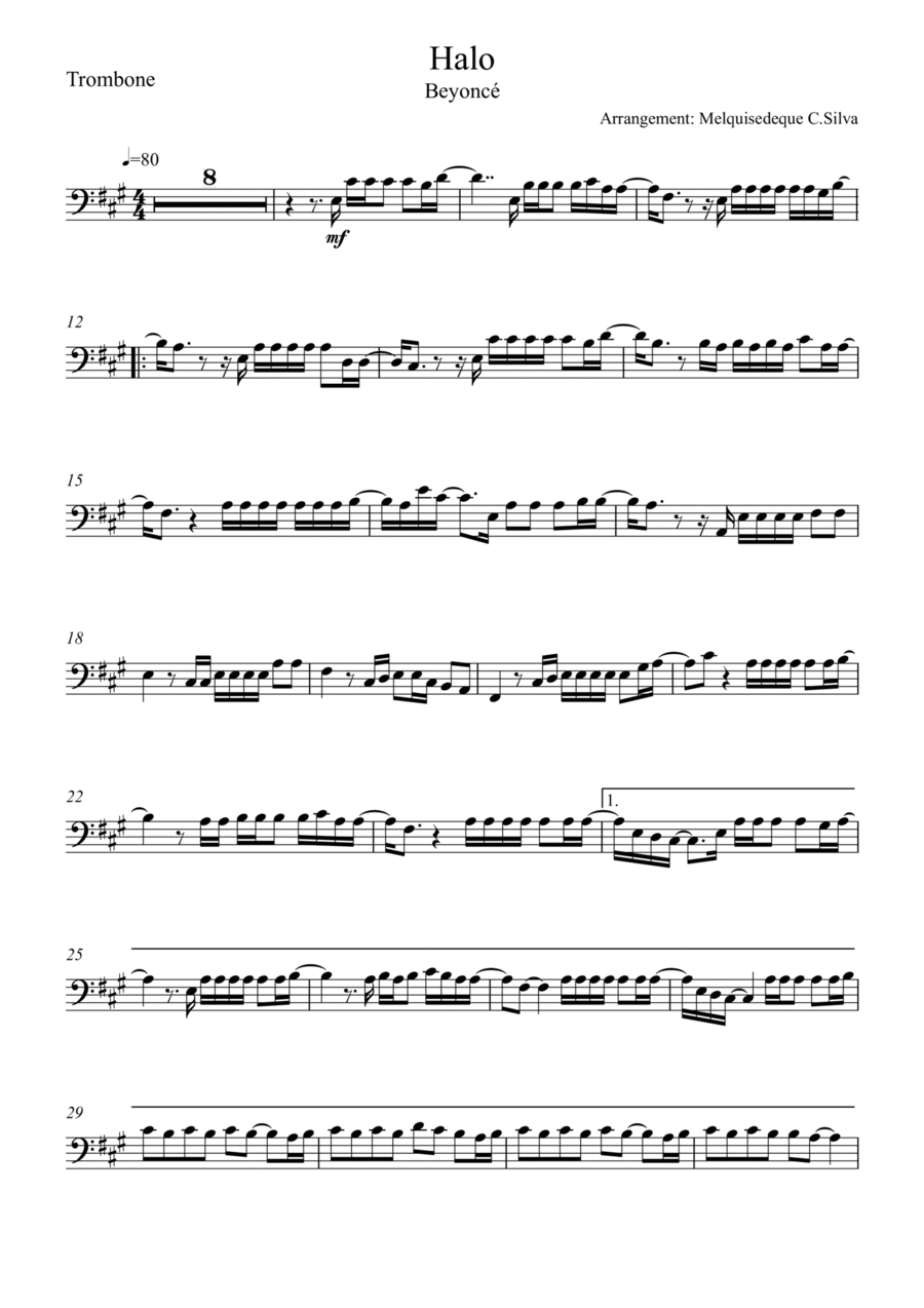 Halo Trombone Solo scores gallery preview page 1