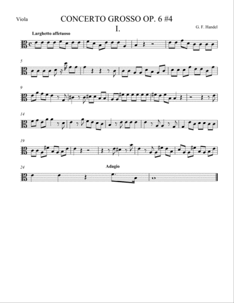 Concerto Grosso Op. 6 #4 Movement I String Orchestra scores gallery preview page 2