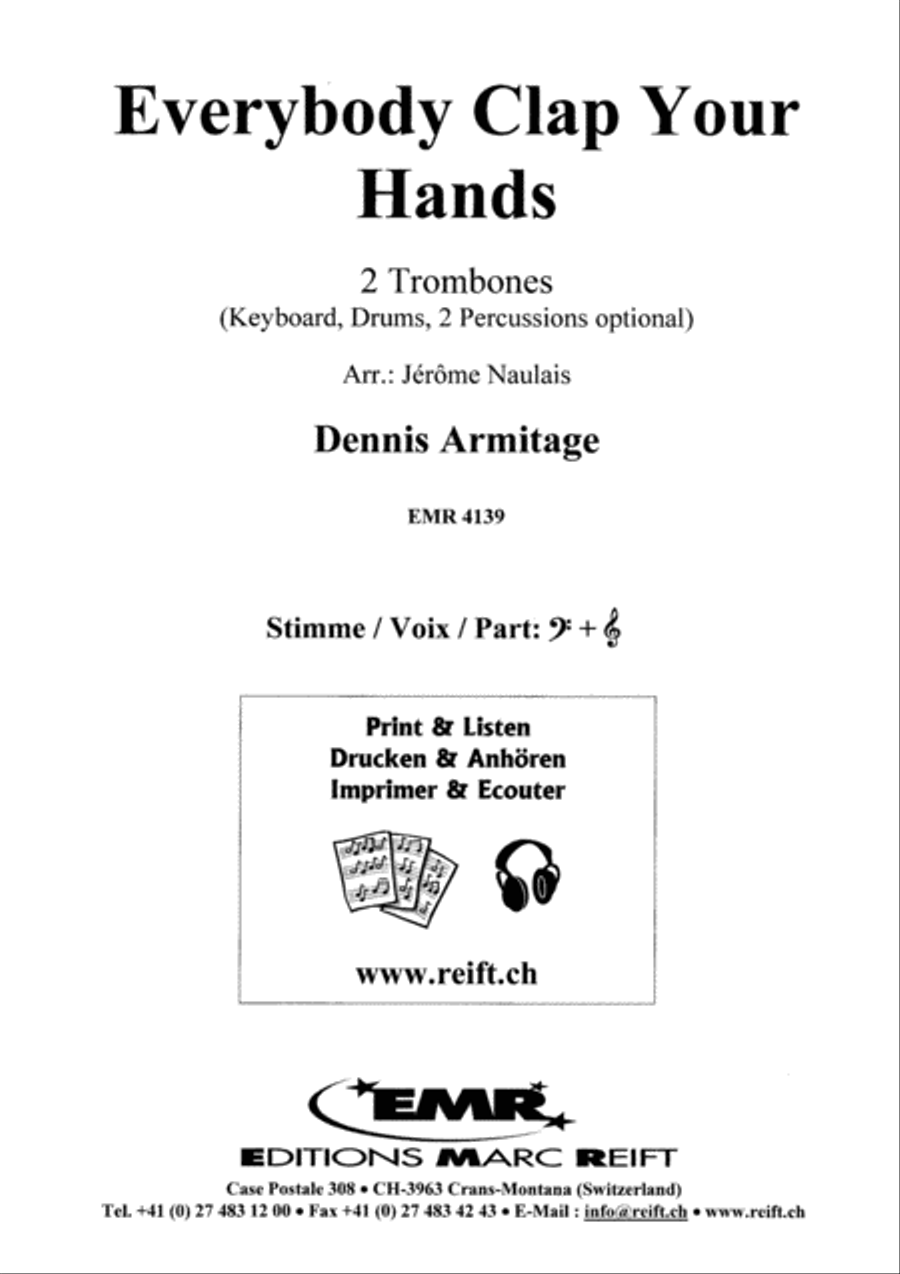 Everybody Clap Your Hands Trombone Duet scores gallery preview page 2