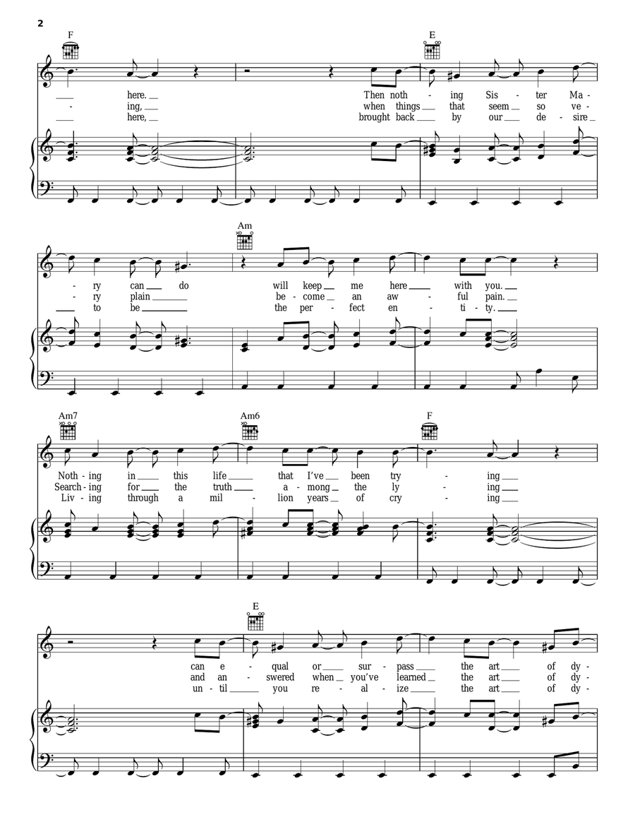 Art Of Dying Piano, Vocal, Guitar scores gallery preview page 2