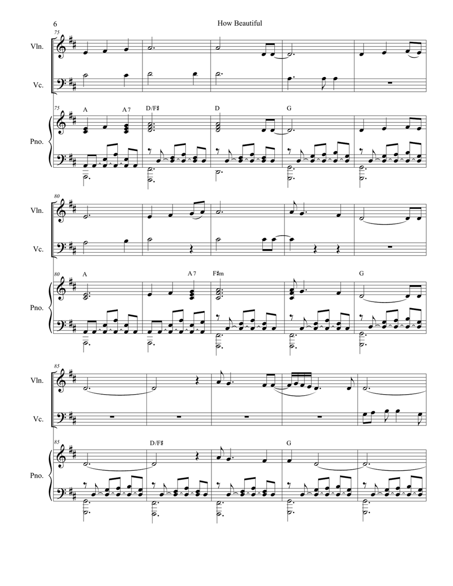 How Beautiful How Beautiful Piano Trio scores gallery preview page 6