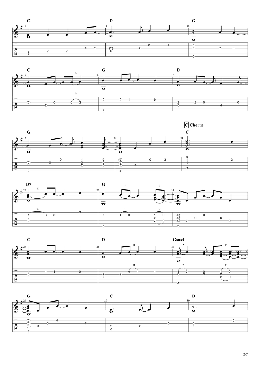 For Baby (for Bobbie) For Baby (for Bobbie) Guitar Tablature scores gallery preview page 3