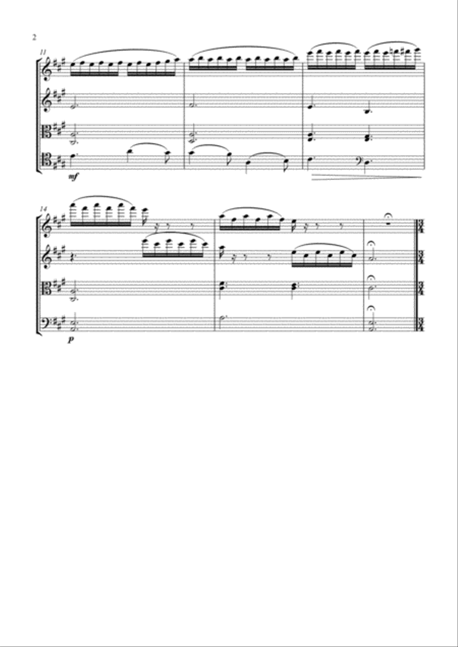 Waldteufel: Skater's Waltz (string quartet) String Quartet scores gallery preview page 2