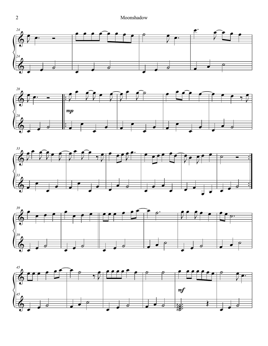 Moonshadow Moonshadow Celtic Harp scores gallery preview page 2