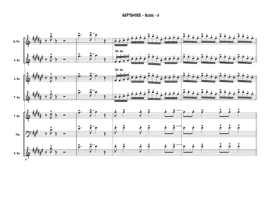 September Tenor Saxophone scores gallery preview page 6