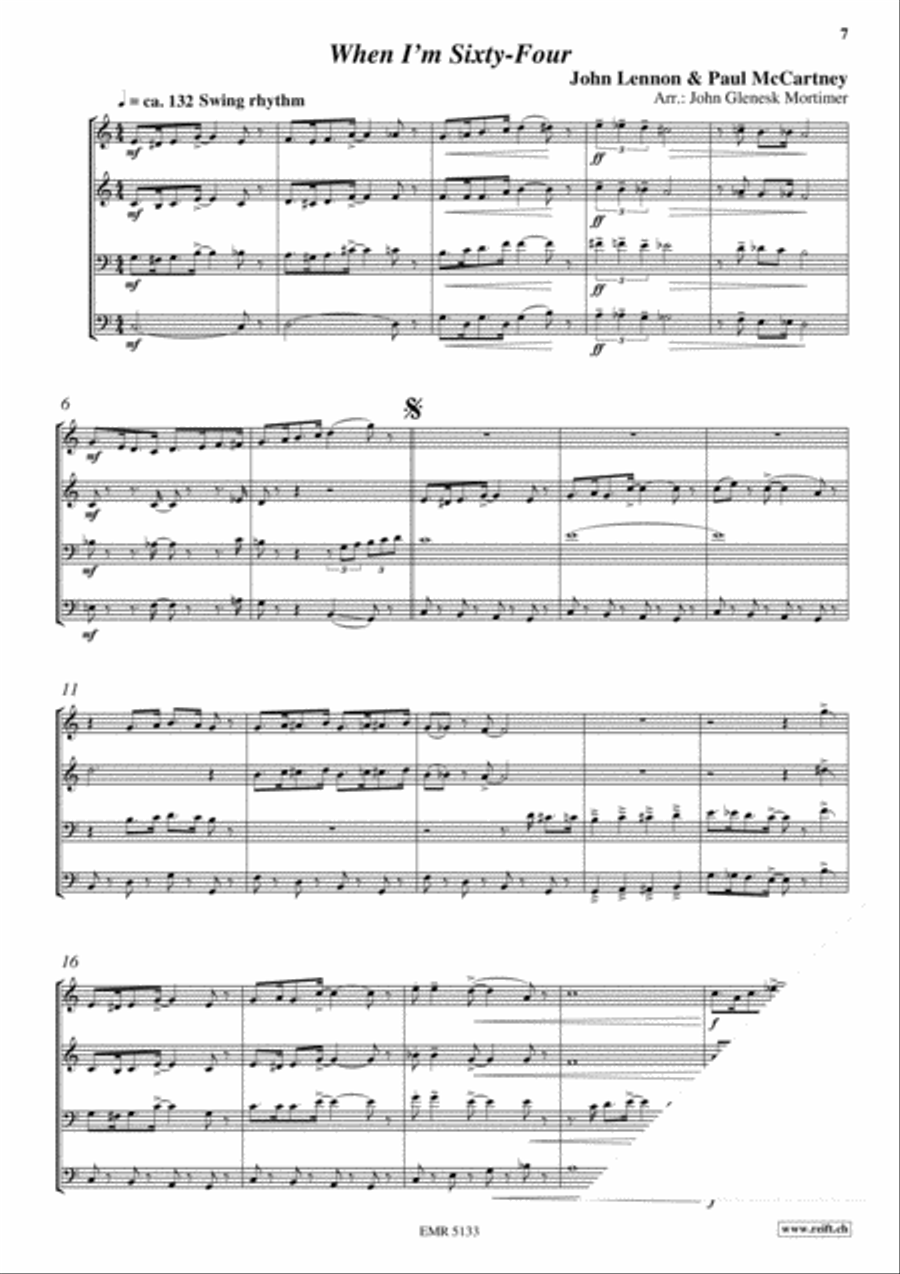 The Beatles Volume 3 The Beatles Volume 3 Brass Quartet scores gallery preview page 5