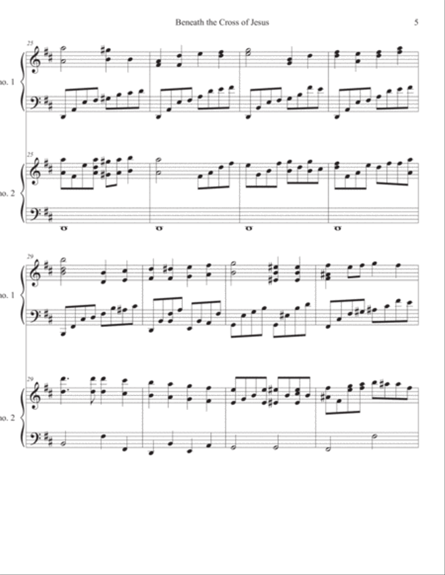 Beneath the Cross of Jesus Two Piano Duet 2 Pianos, 4-Hands scores gallery preview page 5
