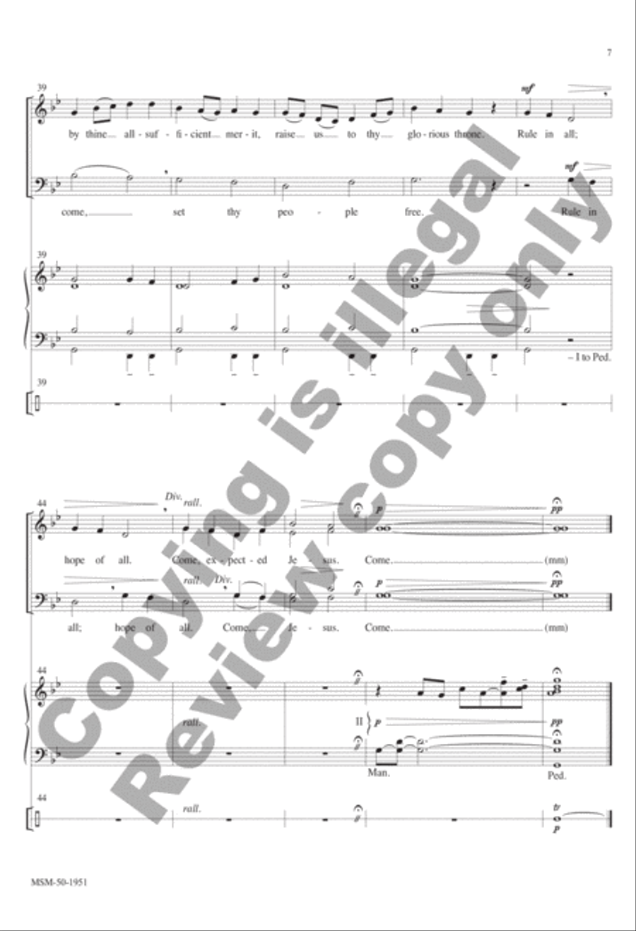 Come, Thou Long-Expected Jesus 4-Part scores gallery preview page 7