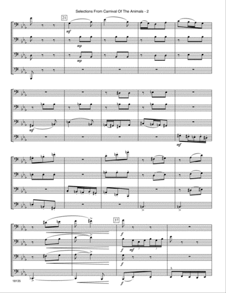 Selections From Carnival Of The Animals Brass Quartet scores gallery preview page 3