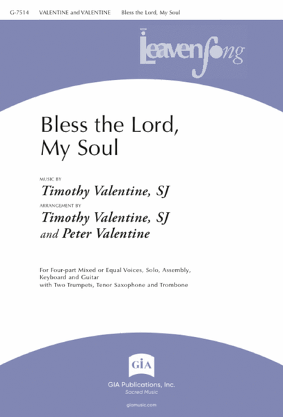 Bless the Lord, My Soul - Instrument edition