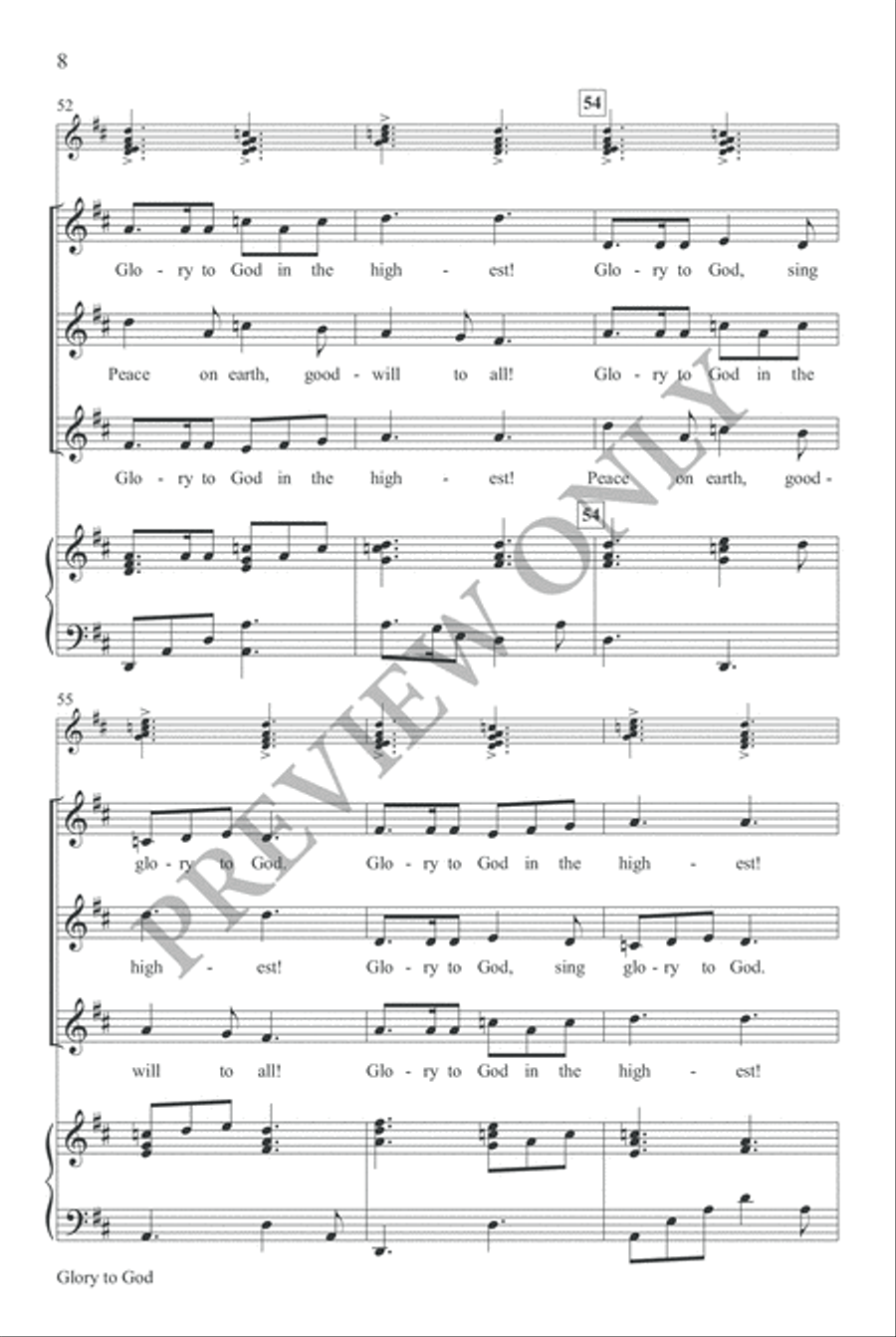 Glory to God Unison Choir scores gallery preview page 7