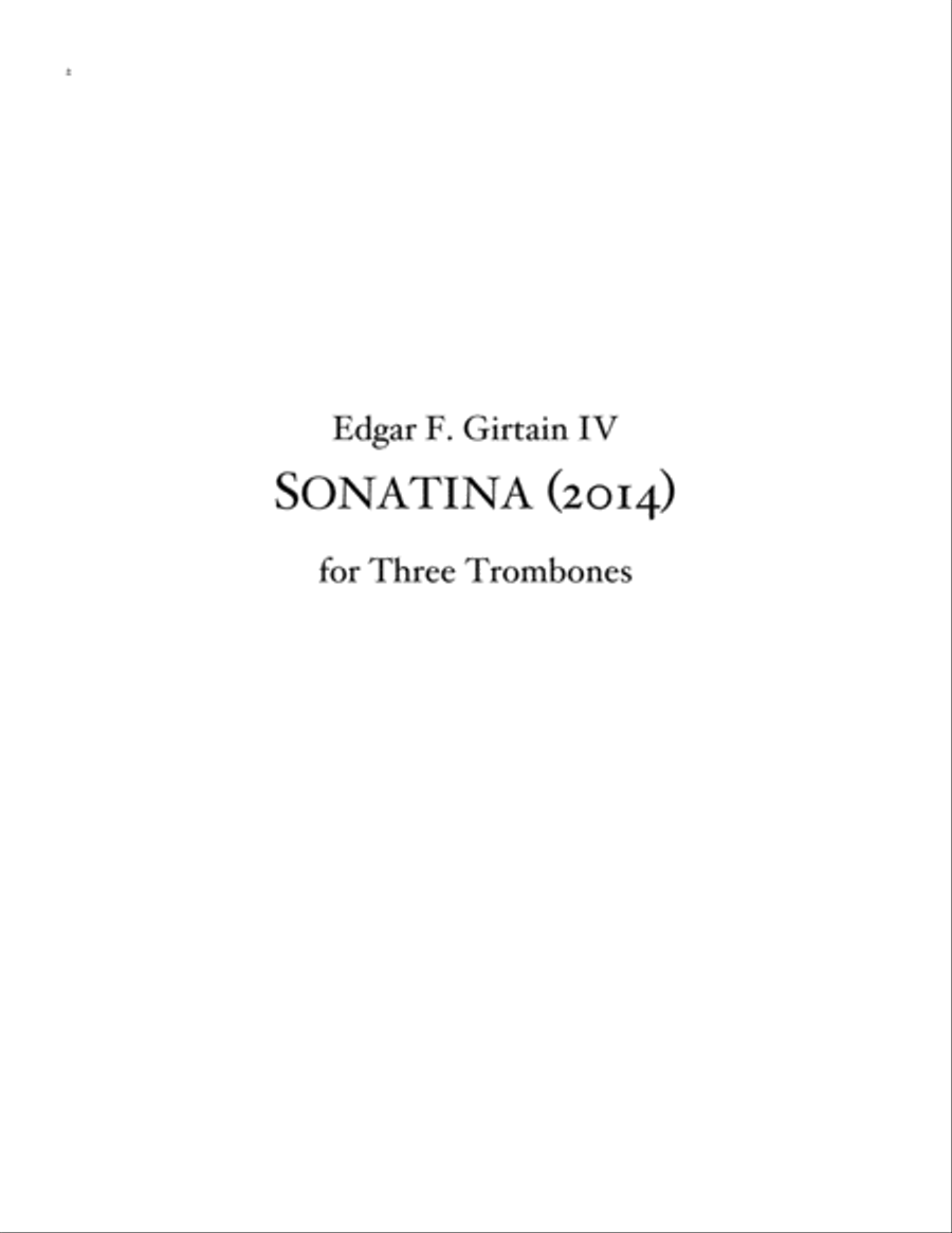 Sonatina for Three Trombones
