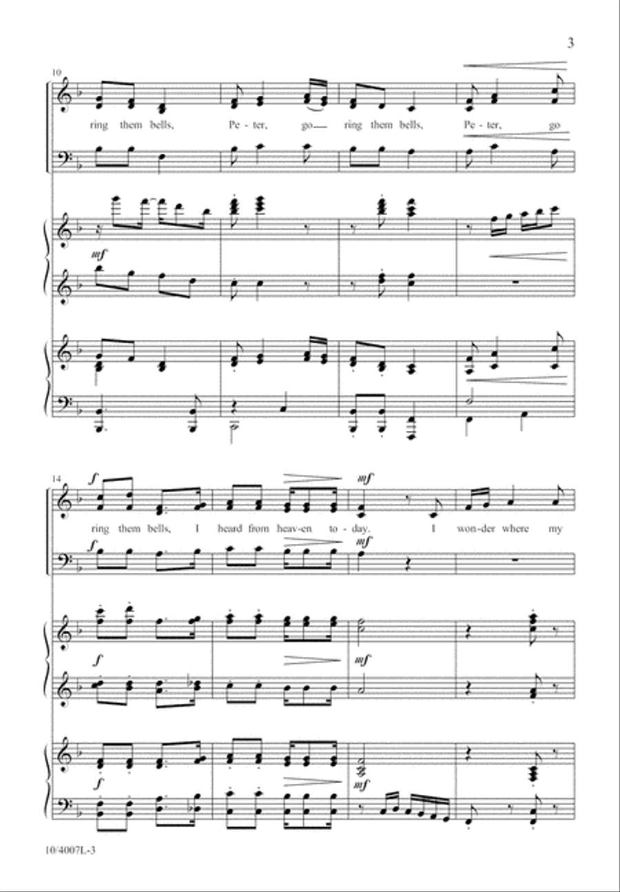 Peter, Go Ring Them Bells 3-Part scores gallery preview page 4