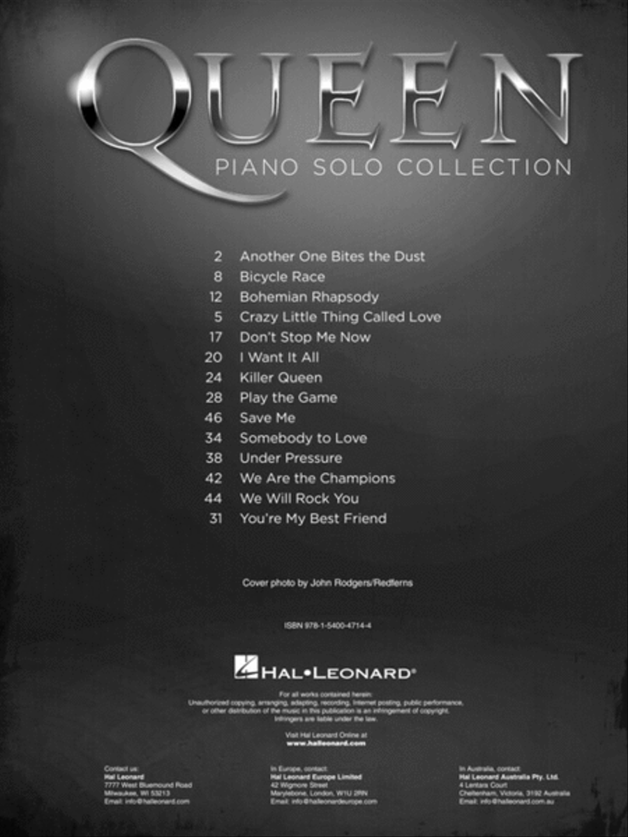 Queen – Piano Solo Collection Piano Solo scores gallery preview page 2