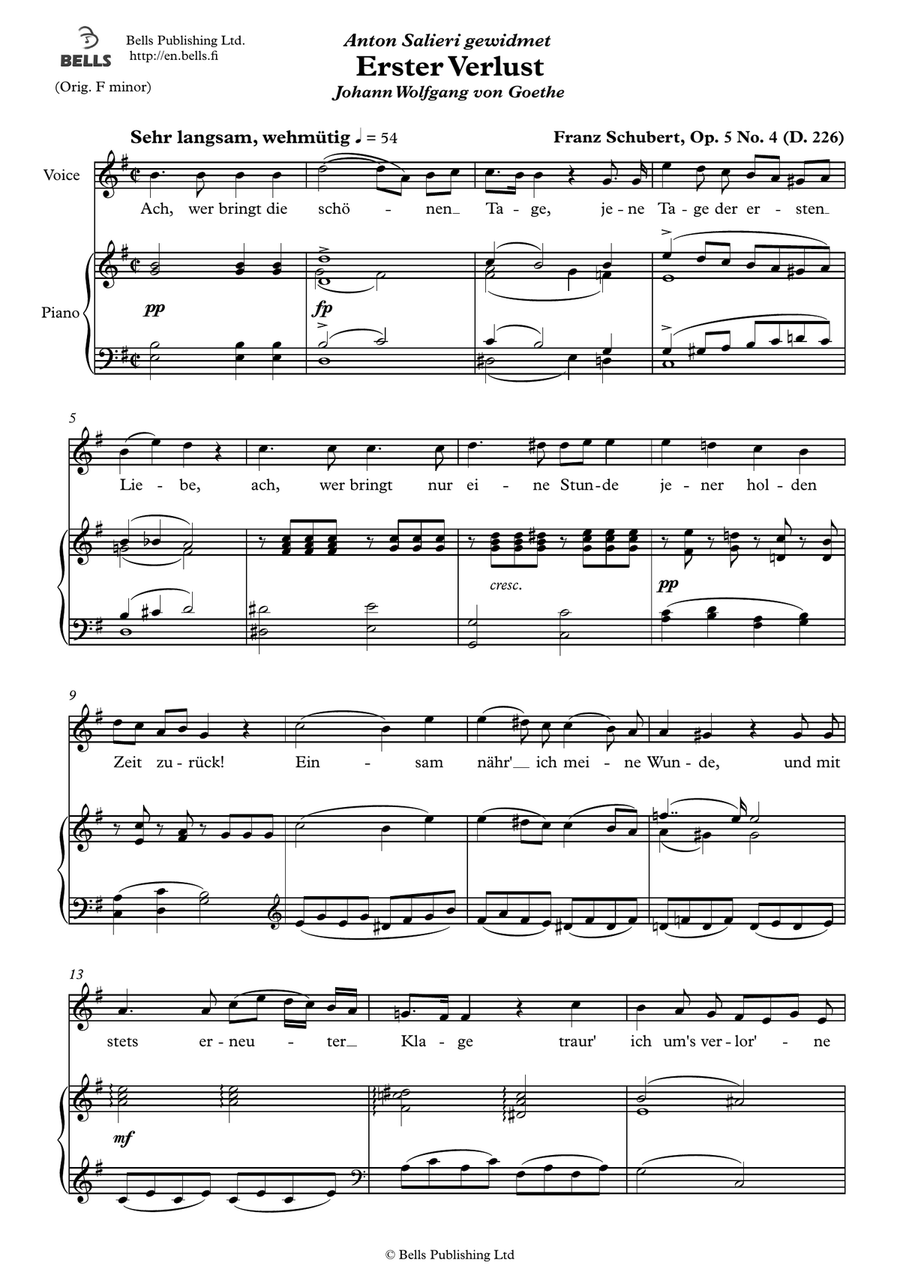 Erster Verlust, Op. 5 No. 4 (E minor)