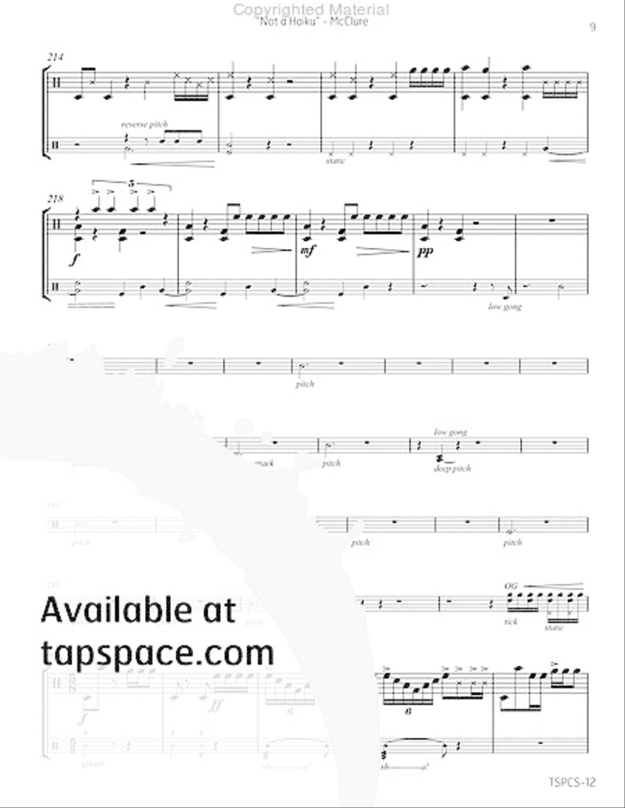 Integrated Elements No. 2 - Not a Haiku Percussion scores gallery preview page 12