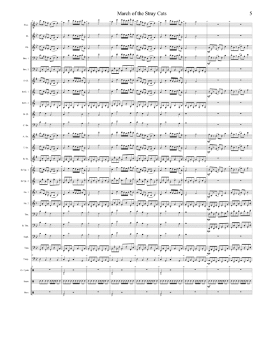 March of the Stray Cats March of the Stray Cats Concert Band scores gallery preview page 5