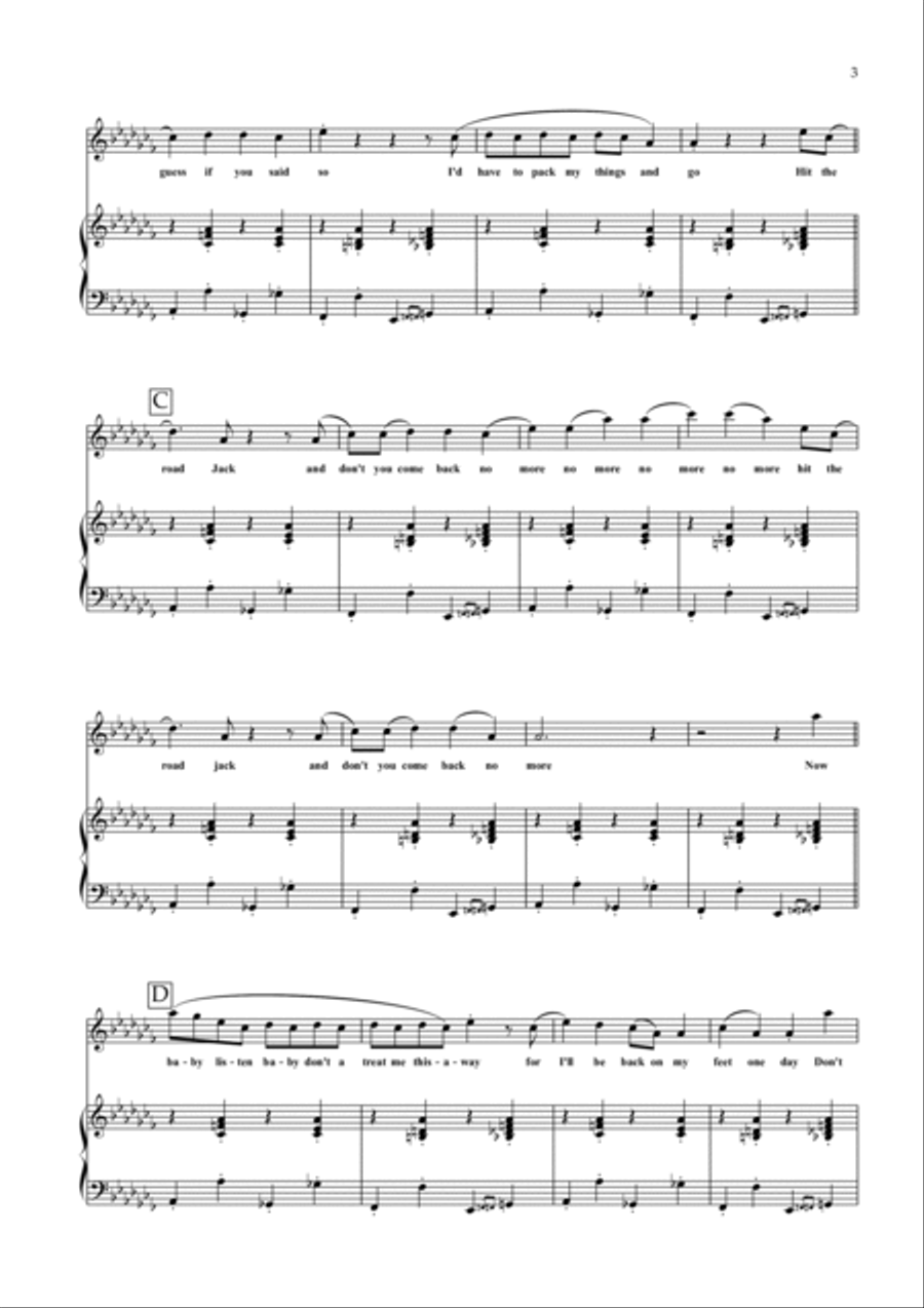 Hit The Road Jack Flute Solo scores gallery preview page 3