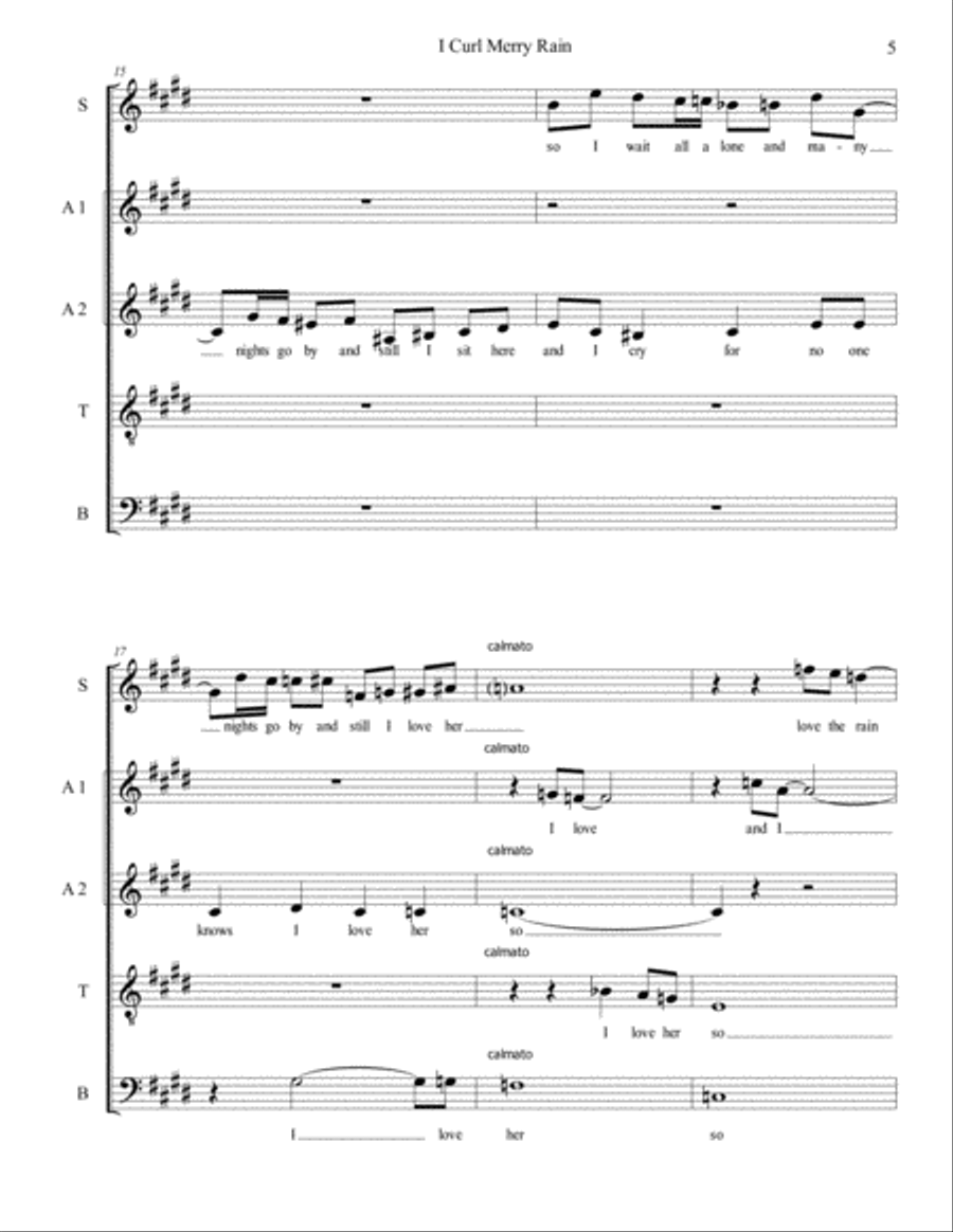 I Curl Merry Rain Choir scores gallery preview page 5
