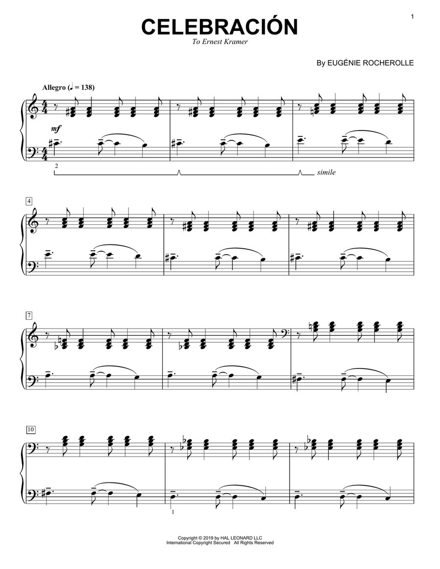 Celebracion Piano Solo scores gallery preview page 1