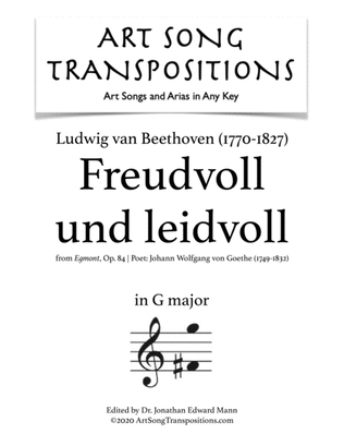 BEETHOVEN: Freudvoll und leidvoll, Op. 84 no. 4 (transposed to G major)