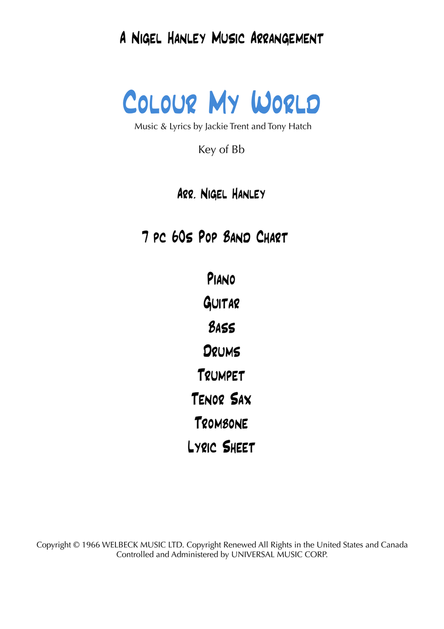Color My World Color My World Jazz Ensemble scores gallery preview page 1