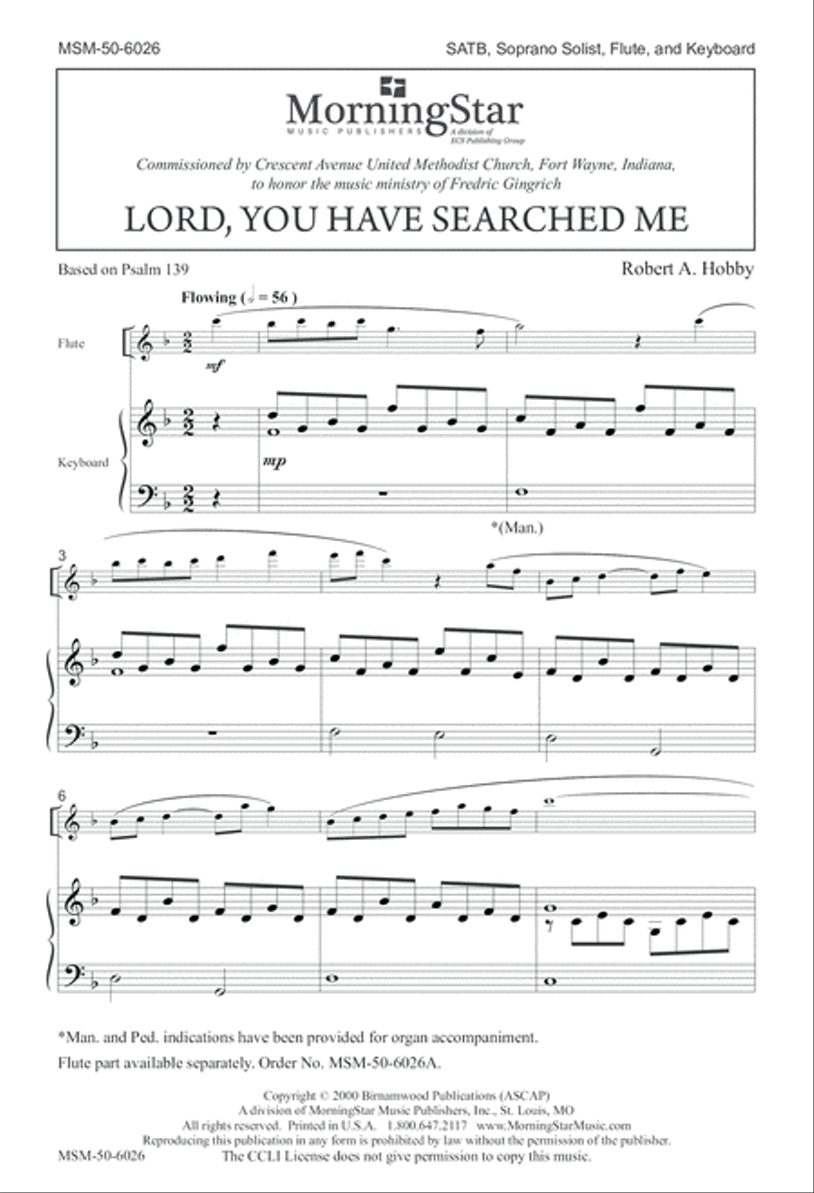 Lord, You Have Searched Me 4-Part scores gallery preview page 2